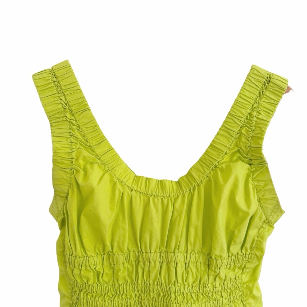 Proenza Schouler White Label Poplin Gathered Tank Top Green Apple - EUC, Size 6 - Picture 6 of 16